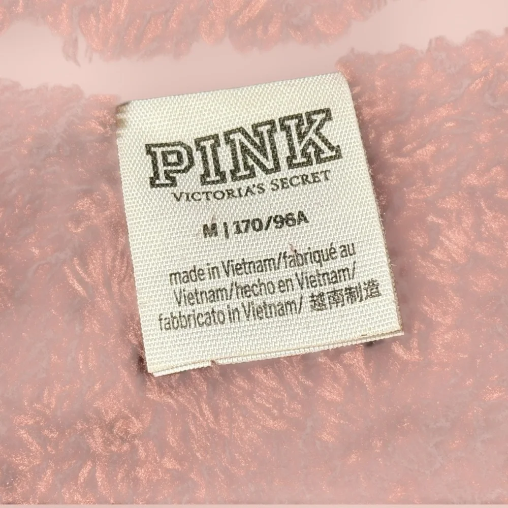 PINK Victoria’s Secret Sherpa Quarter Zip Pullover Sweatshirt Mauve Cozy Fleece - Picture 7 of 11